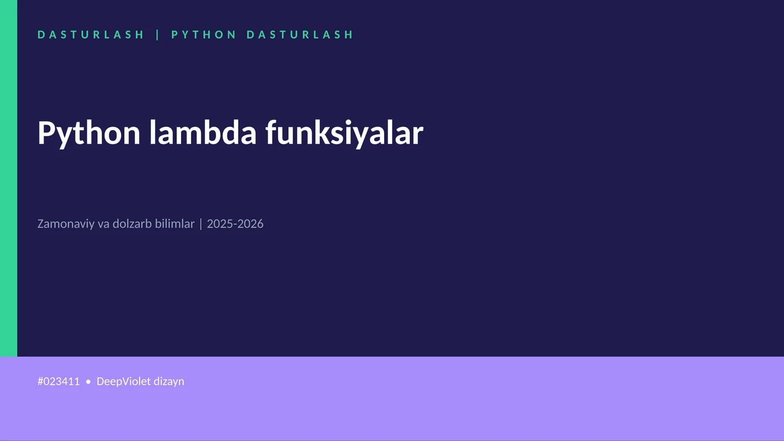 Python lambda funksiyalar