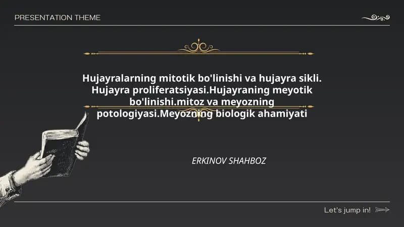 Hujayralarning mitotik bo'linishi va hujayra sikli