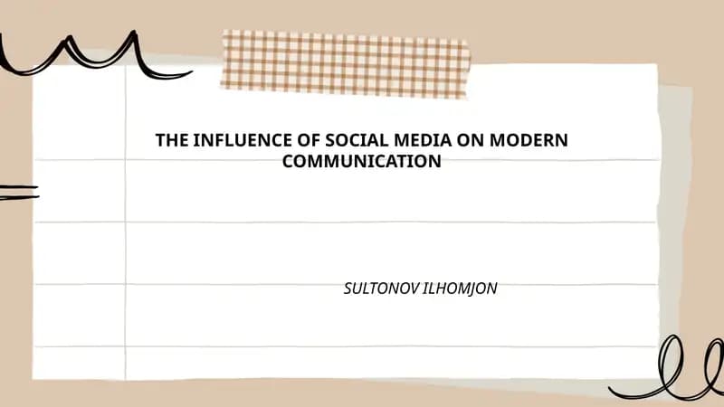 THE INFLUENCE OF SOCIAL MEDIA ON MODERN COMMUNICATION