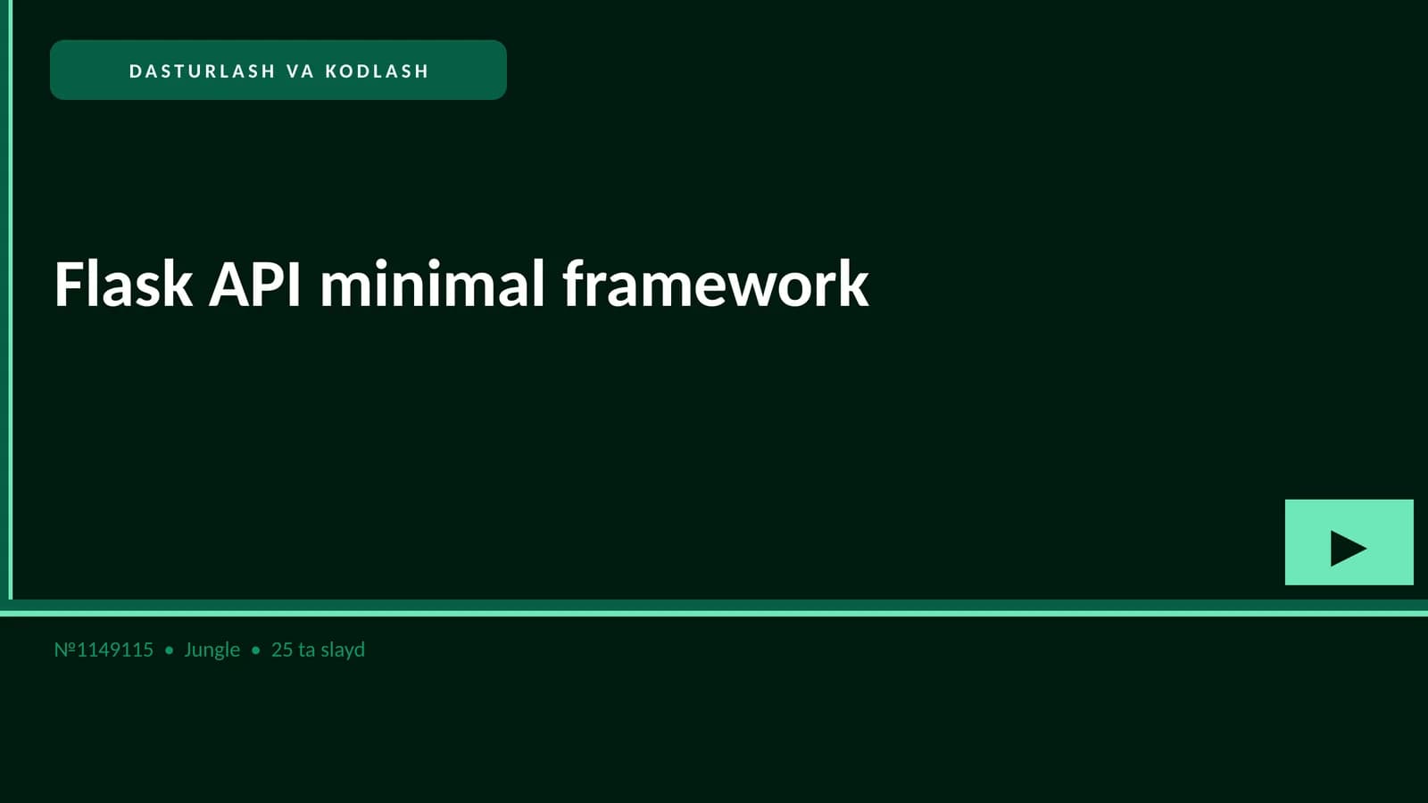 Flask API minimal framework