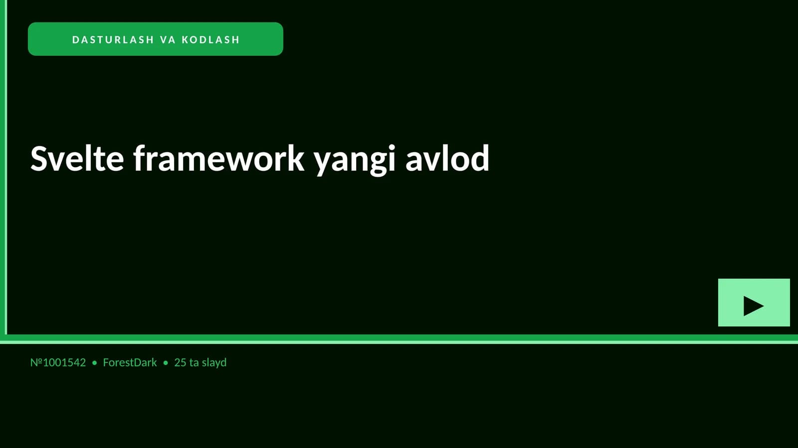 Svelte framework yangi avlod