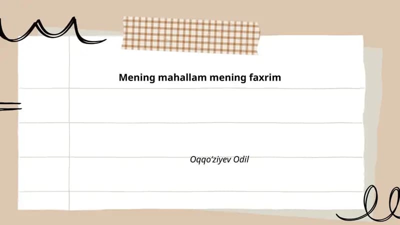 Mening mahallam mening faxrim