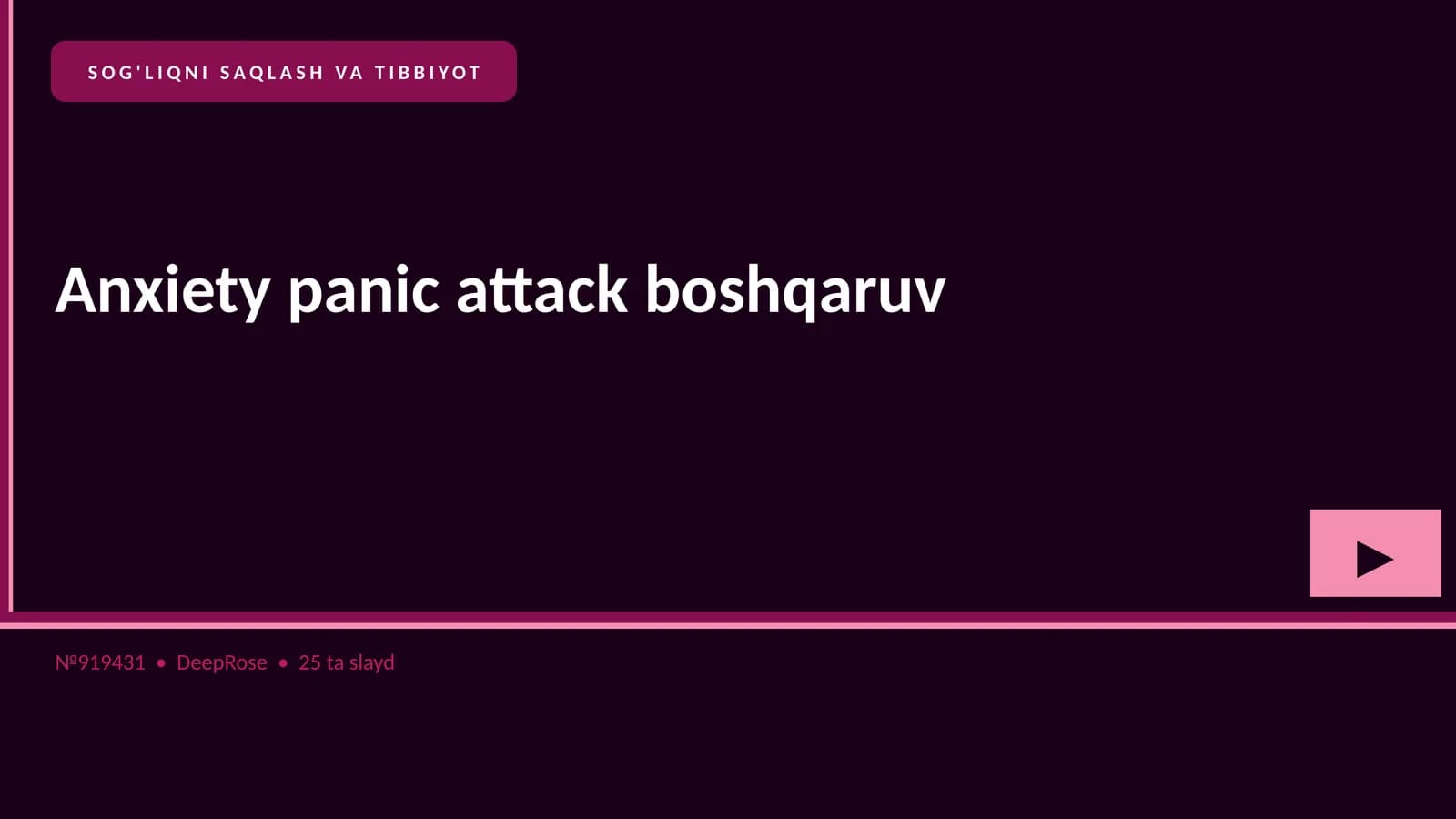 Anxiety panic attack boshqaruv
