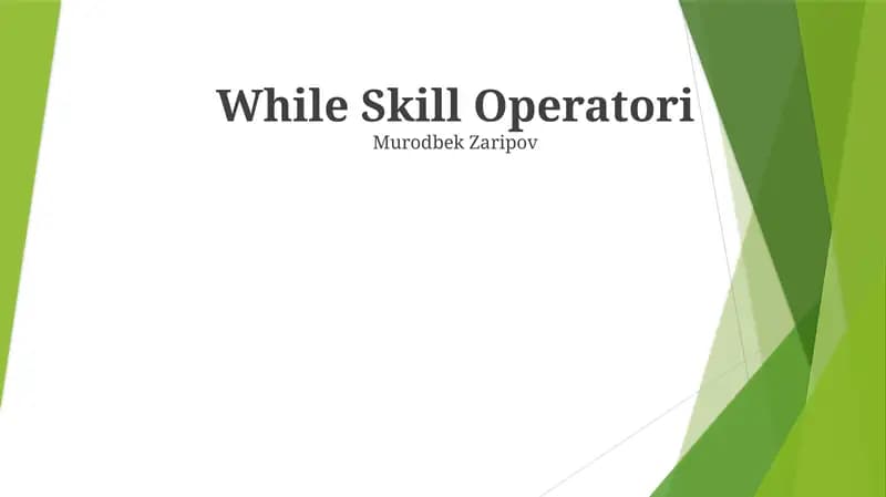 While Skill Operatori