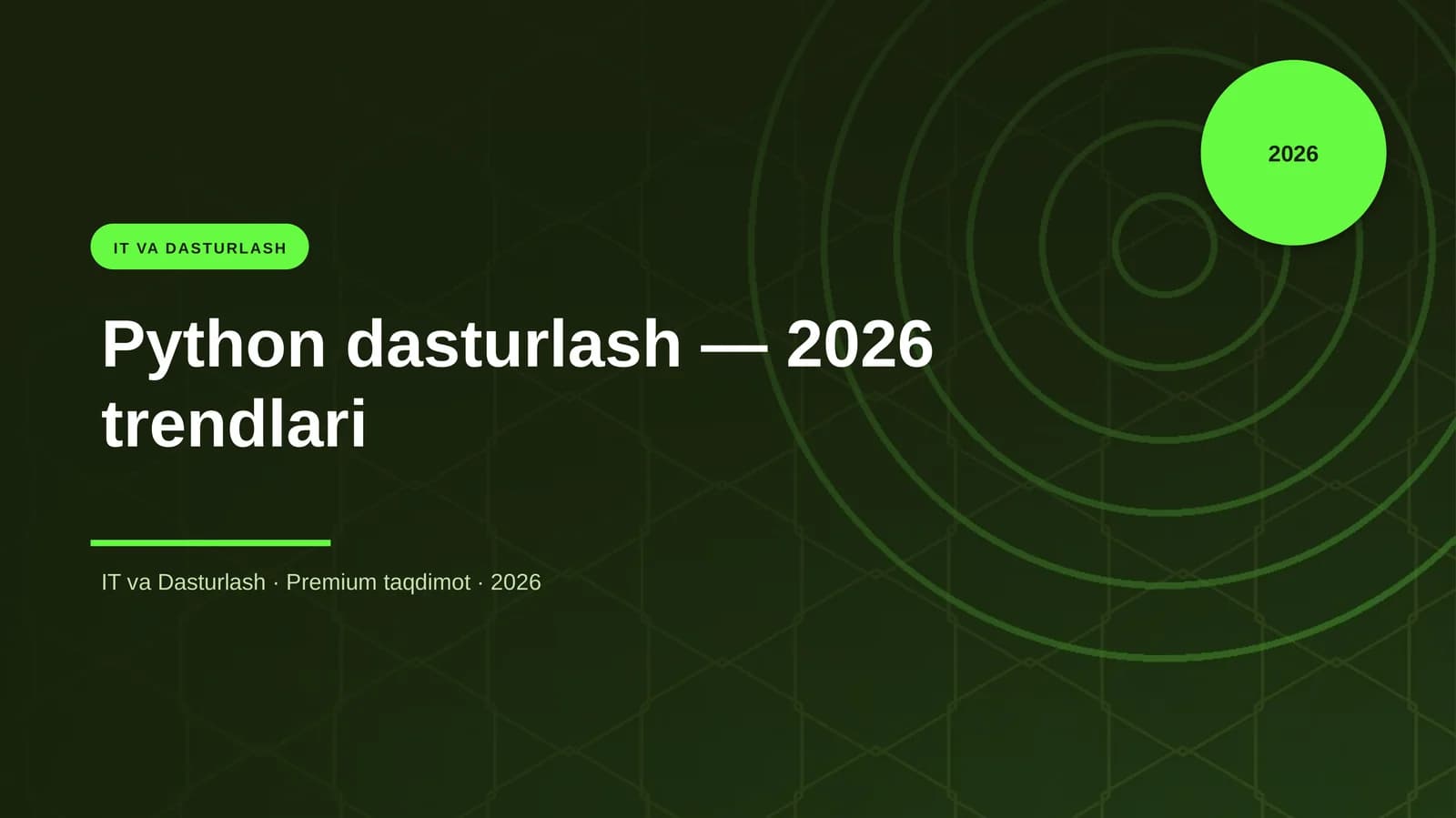 Python dasturlash — 2026 trendlari