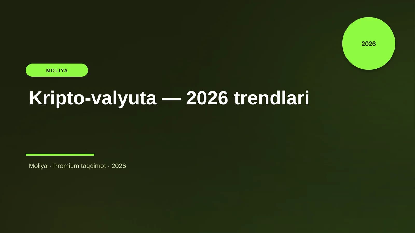 Kripto-valyuta — 2026 trendlari