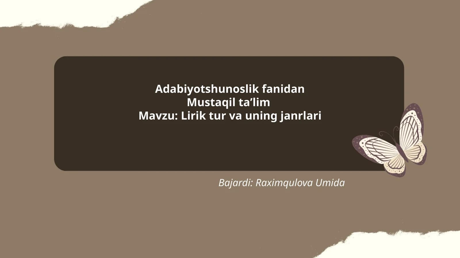 Lirik tur va uning janrlari