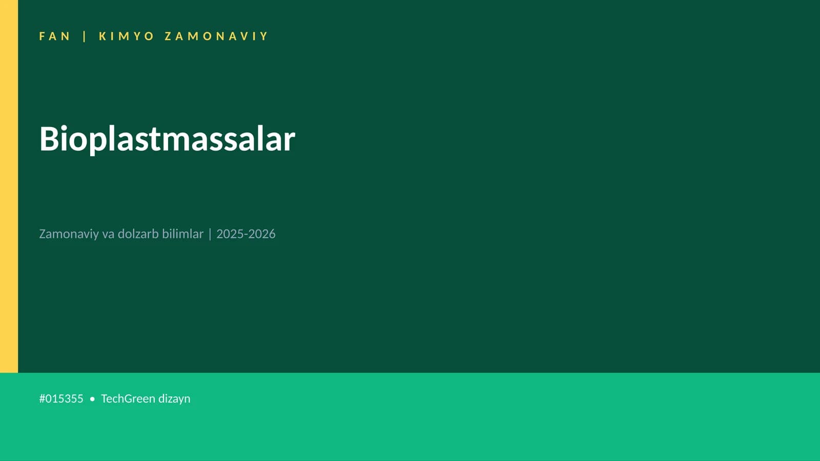 Bioplastmassalar