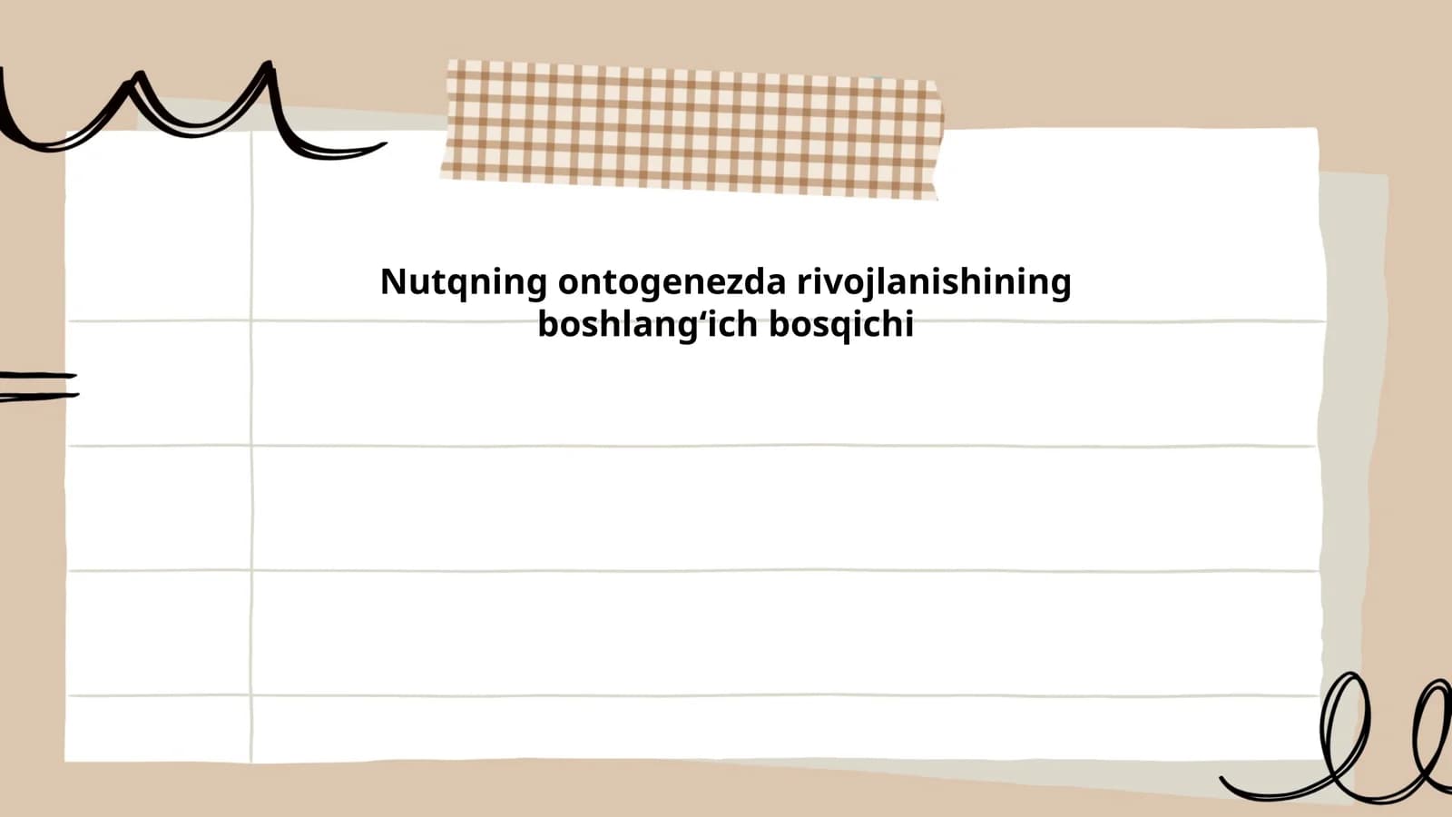Nutqning ontogenezda rivojlanishining boshlangʻich bosqichi