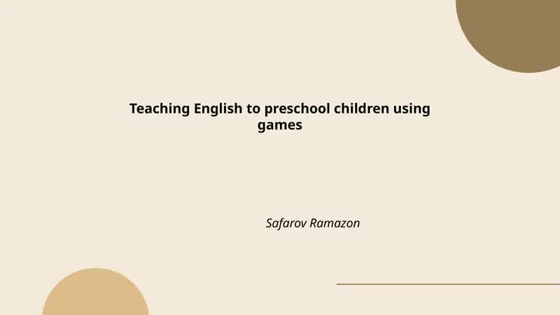 Teaching English to preschool children using games
