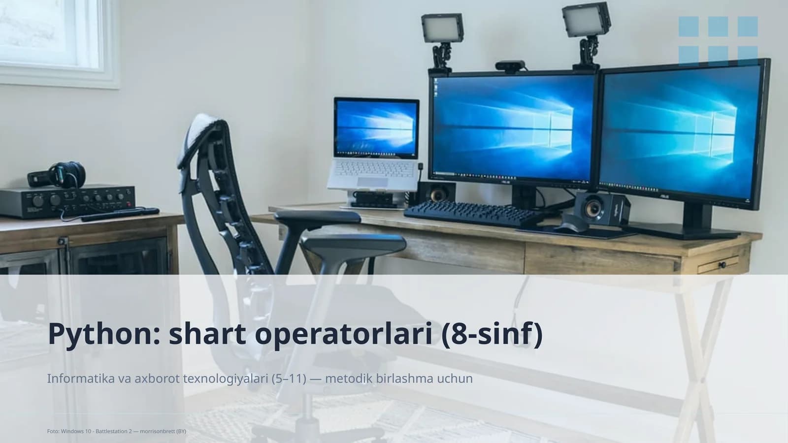 Python: shart operatorlari (8-sinf)