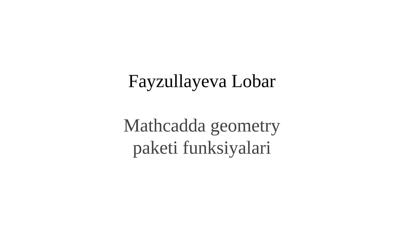 Mathcad geometriya paketi