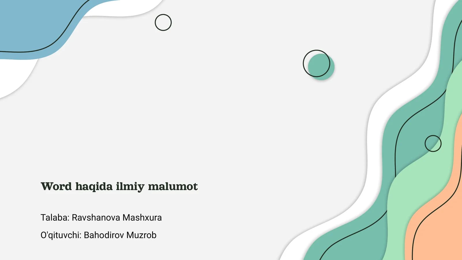 So'z haqida ilmiy malumot