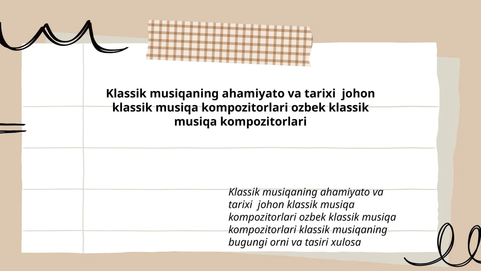 Klassik musiqa va uning tarixi