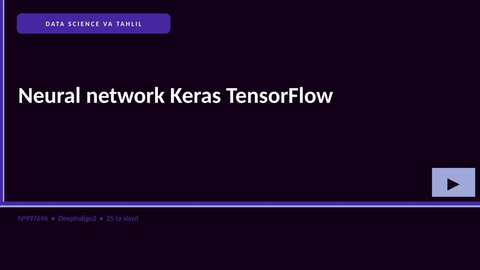 Neural network Keras TensorFlow