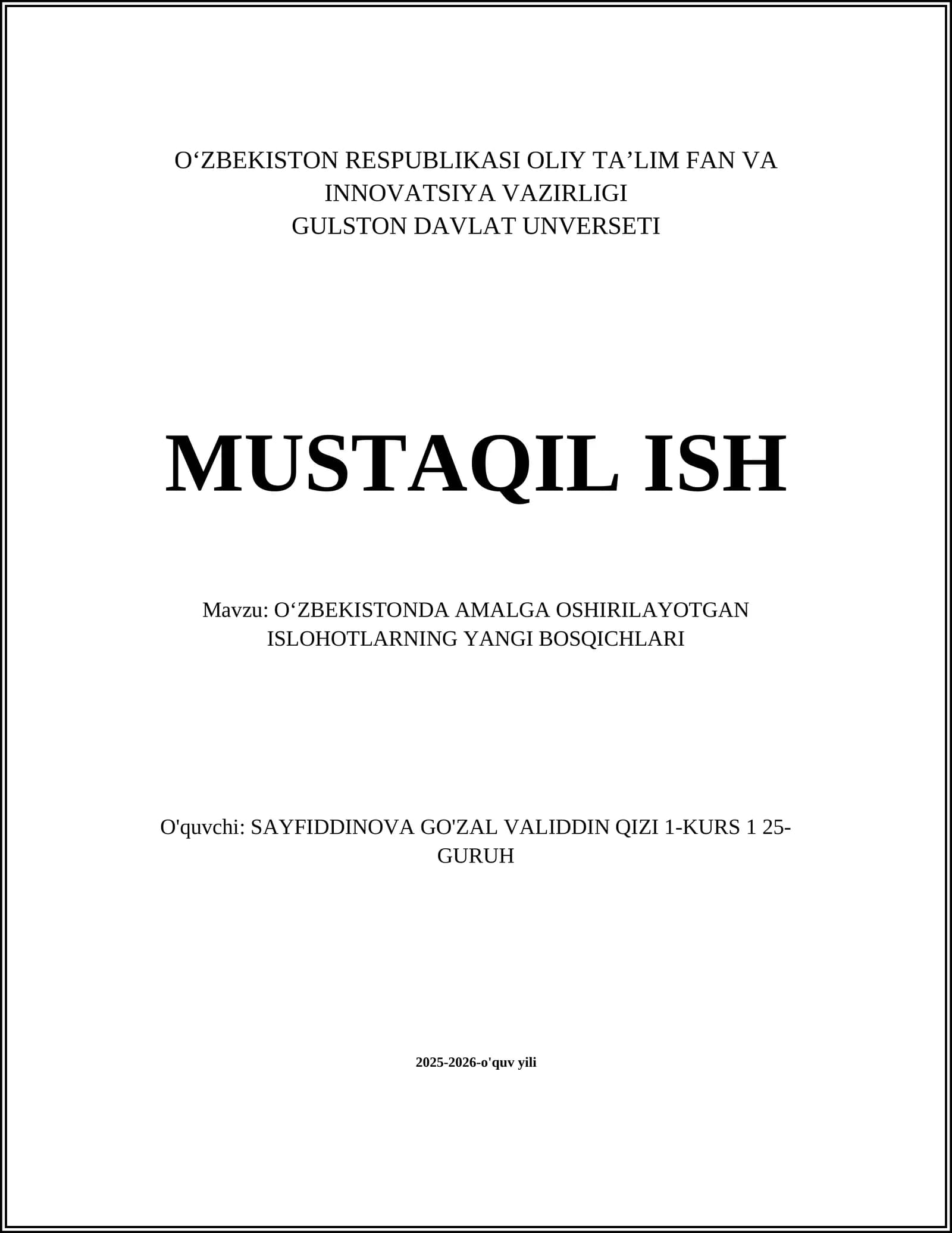 Yangi bosqichlar