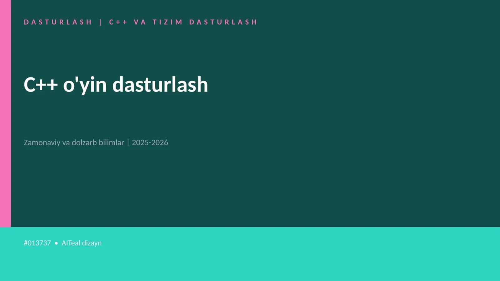 C++ VA TIZIM DASTURLASH