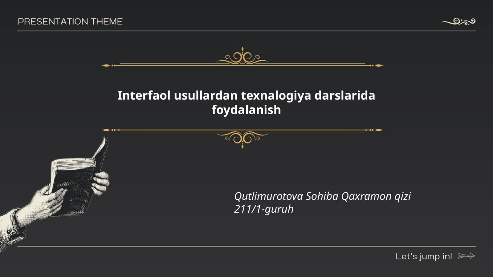 Interfaol usullardan texnalogiya darslarida foydalanish