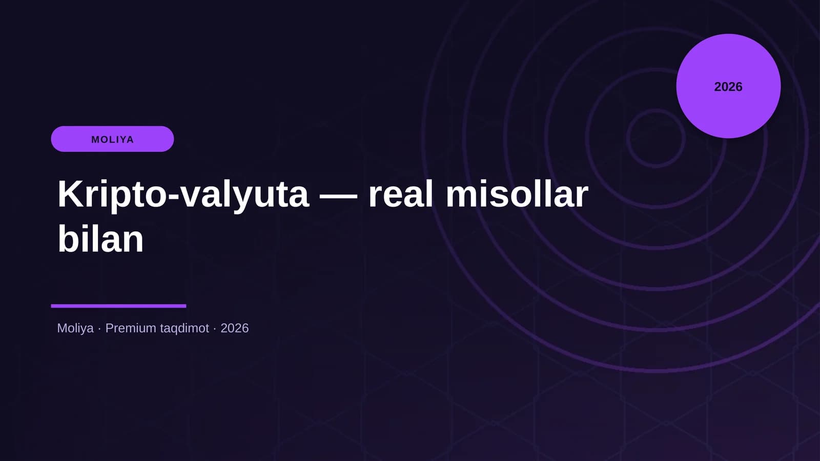 Kripto-valyuta — real misollar bilan