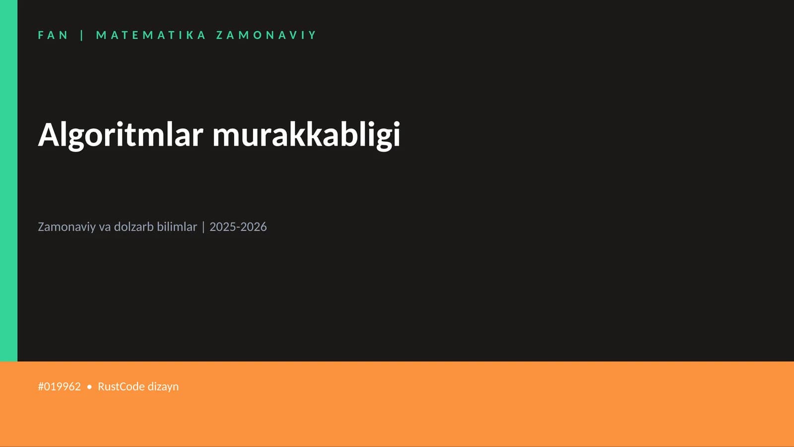 Algoritmlar murakkabligi