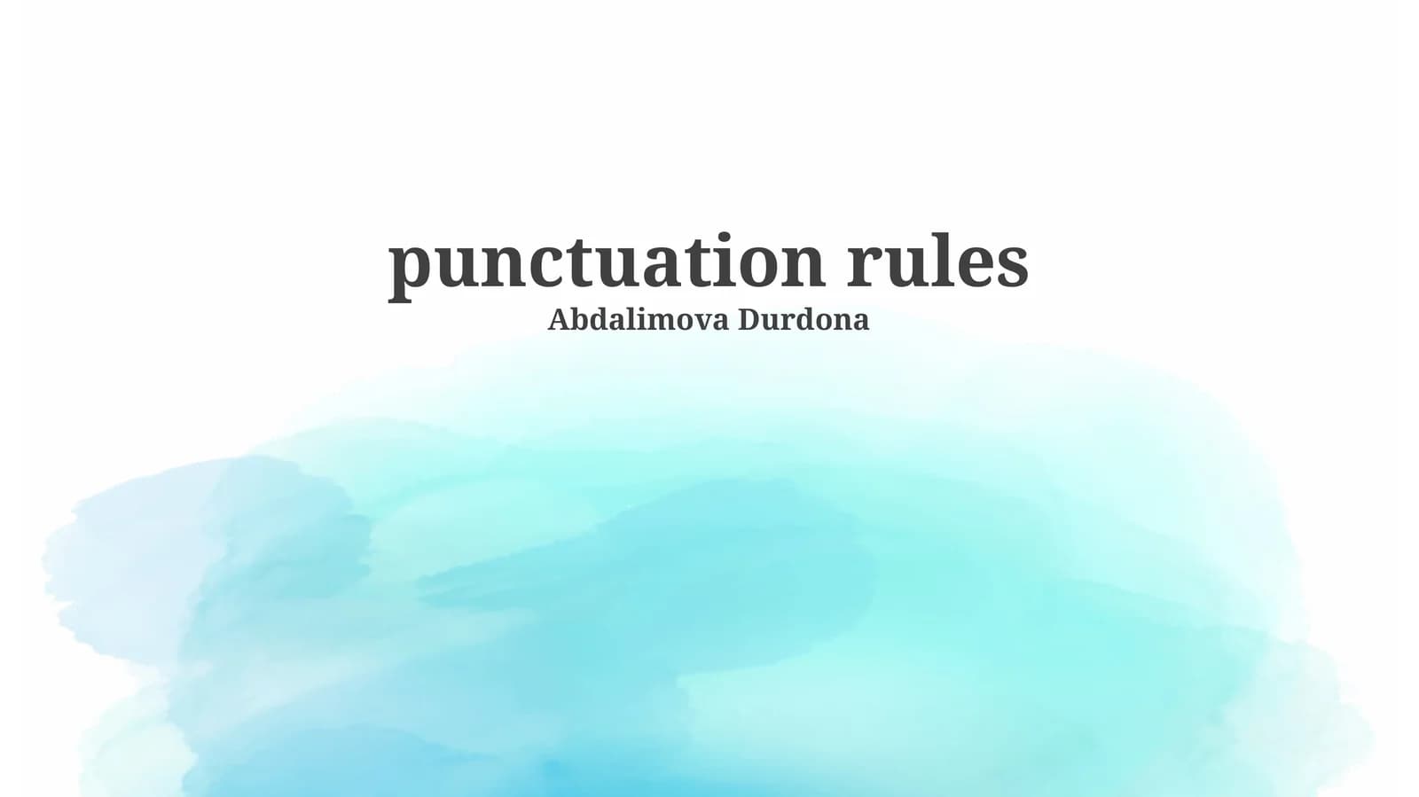 Punctuation rules