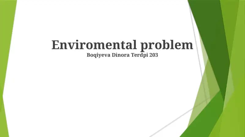 Enviromental problem