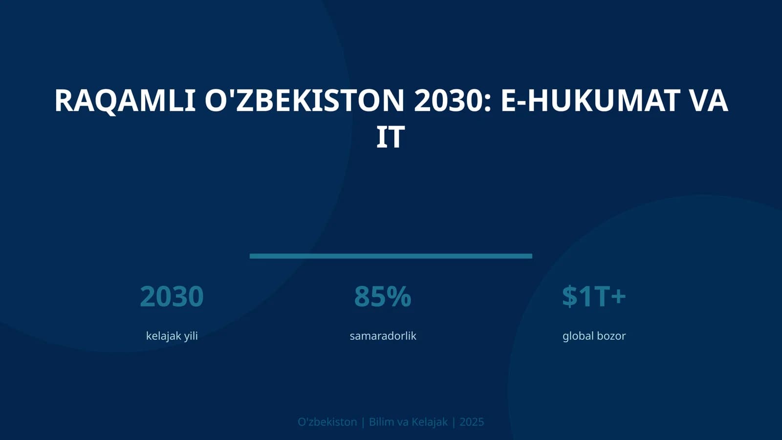 Raqamli O'zbekiston 2030: E-Hukumat va IT