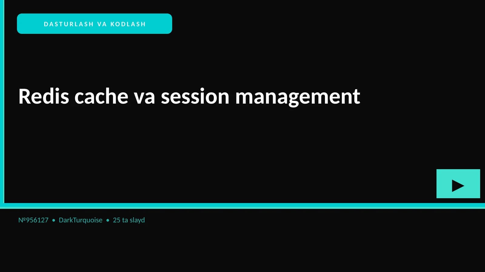 Redis Cache va Session Management