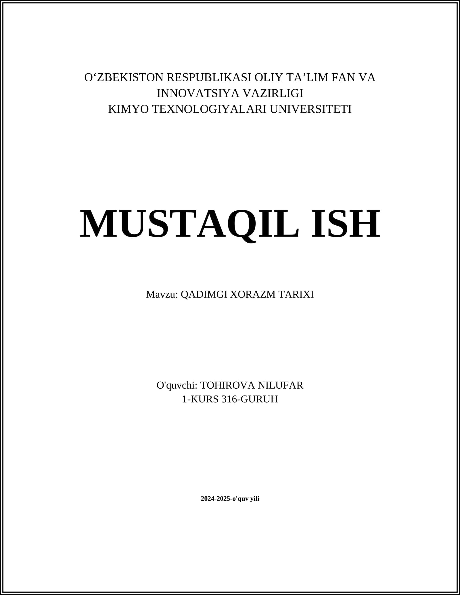 QADIMGI XORAZM TARIXI