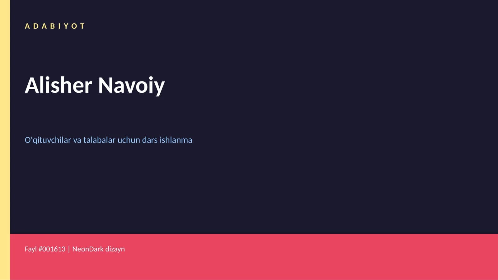 Dars ishlanma "Alisher Navoiy"