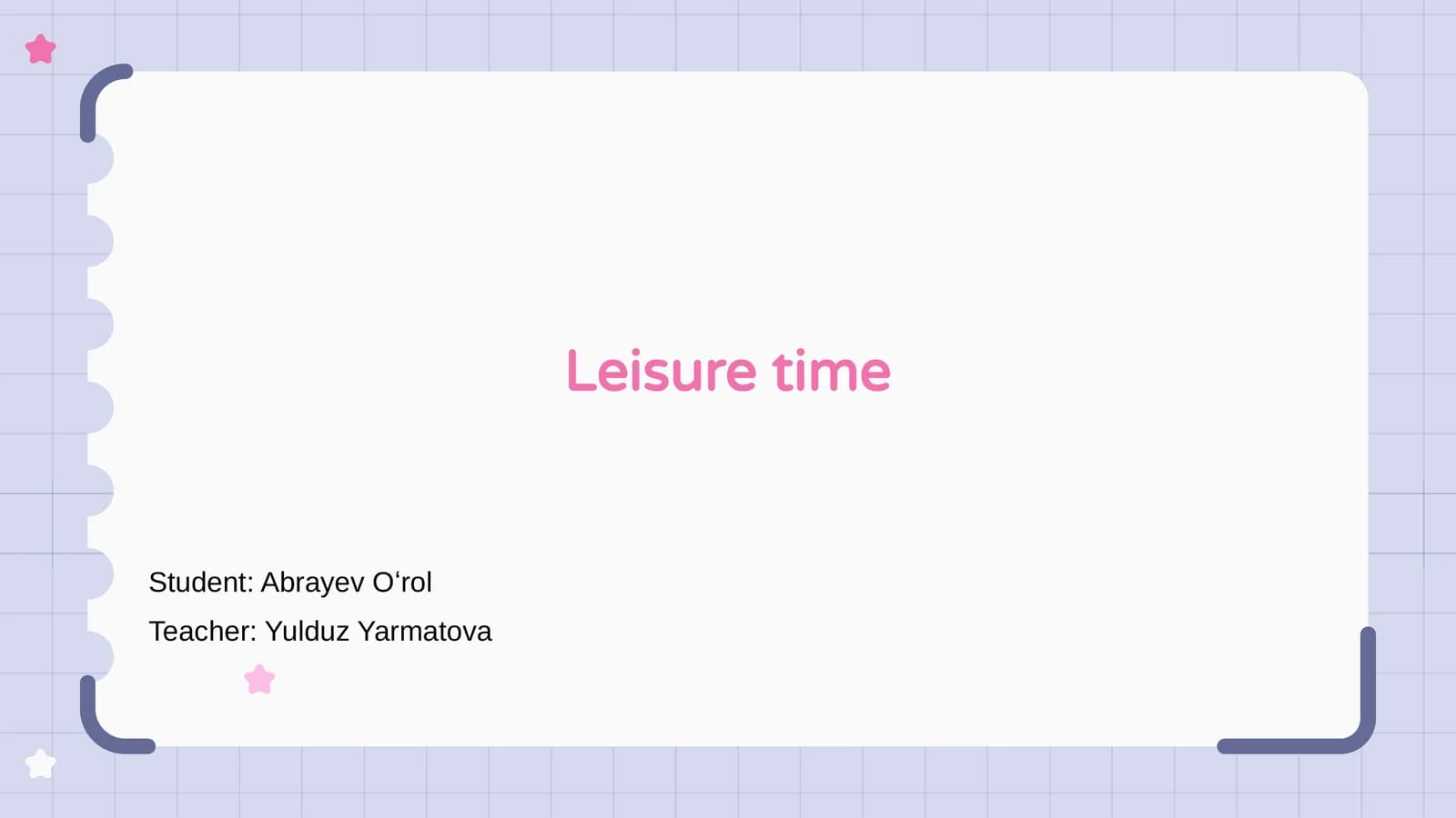 Leisure time