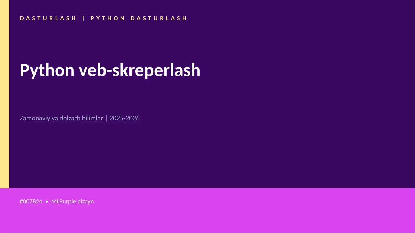 PYTHON DASTURLASH