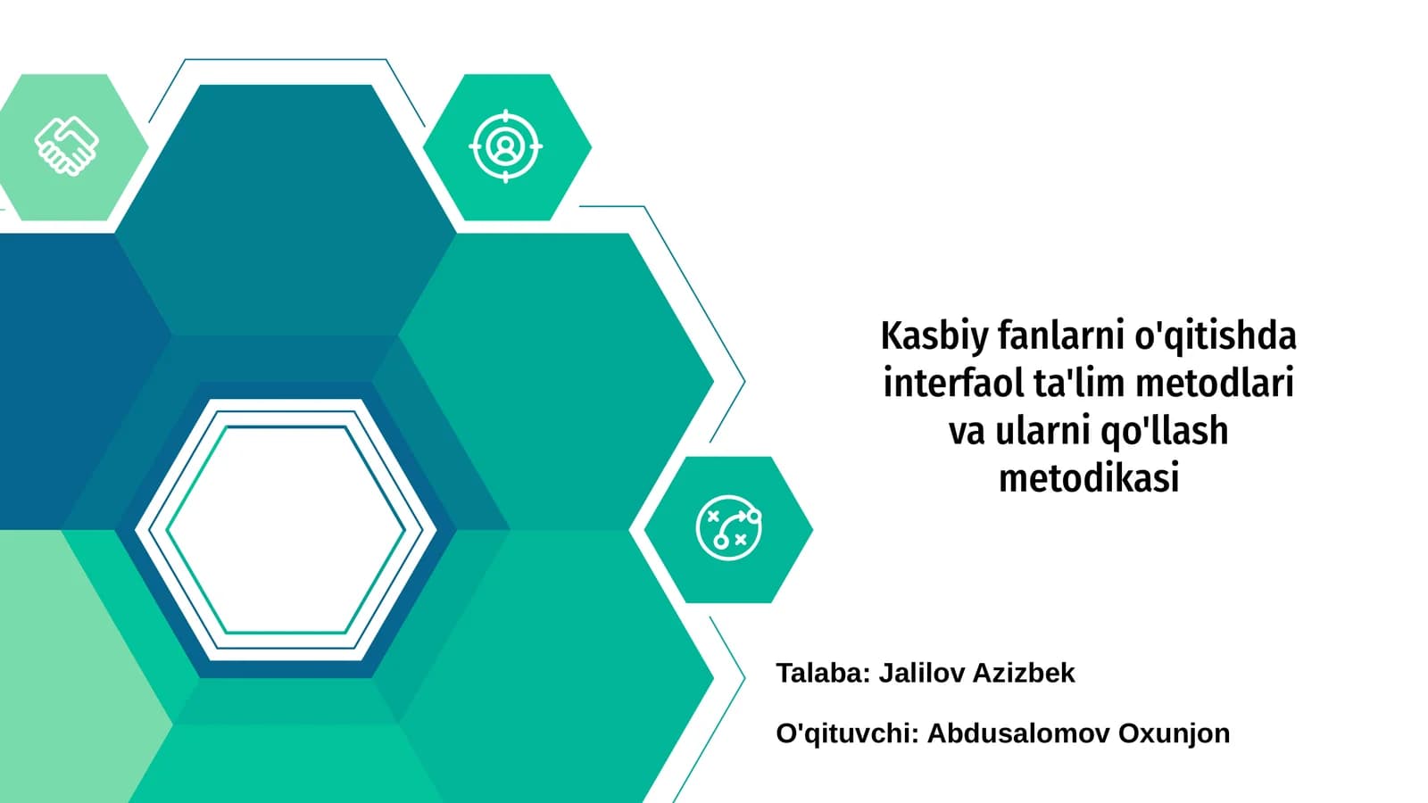 Kasbiy fanlarni o'qitishda interfaol ta'lim metodlari va ularni qo'llash metodikasi