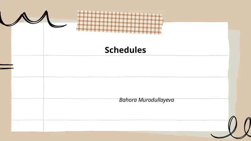 Schedules