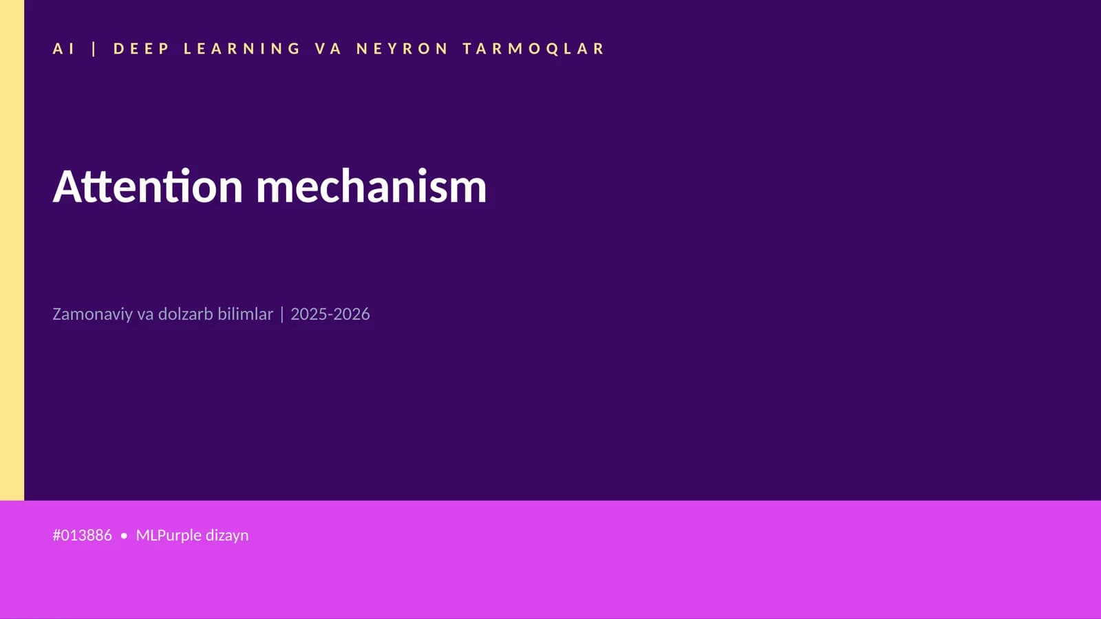 AI | DEEP LEARNING VA NEYRON TARMOQLAR