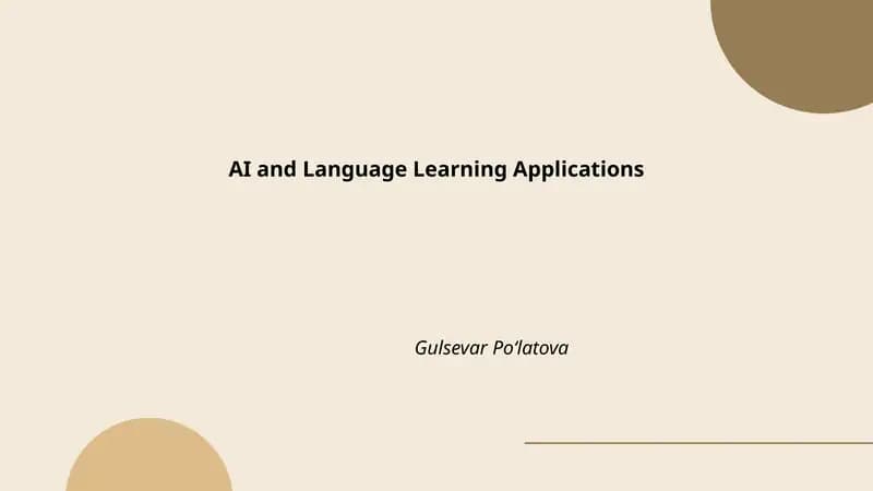 AI and Language Learning Applications