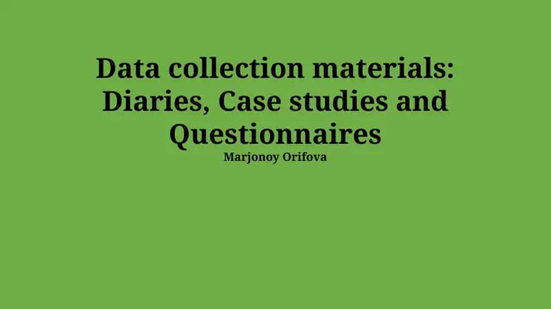 Data collection materials