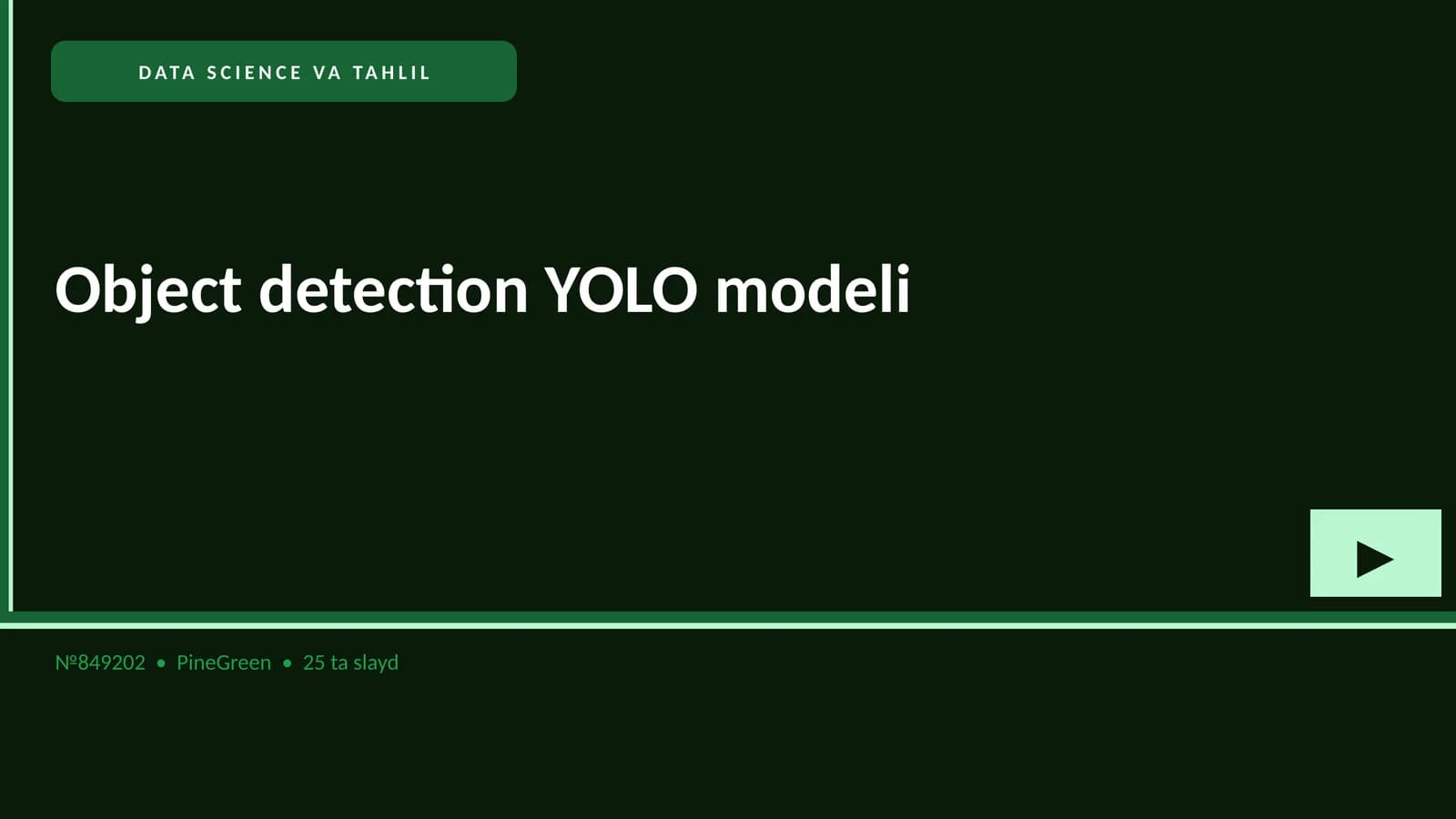 Object detection YOLO modeli