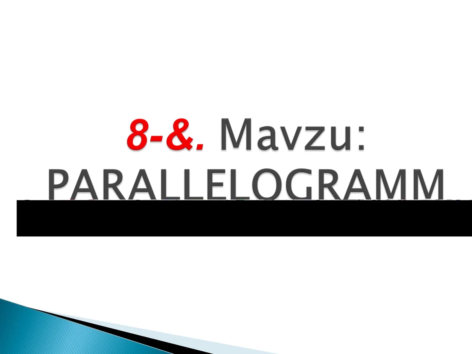 Parallagram tomonlari