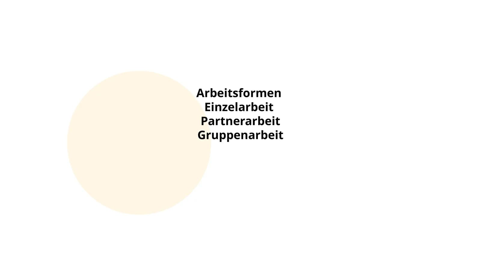 Arbeitsformen