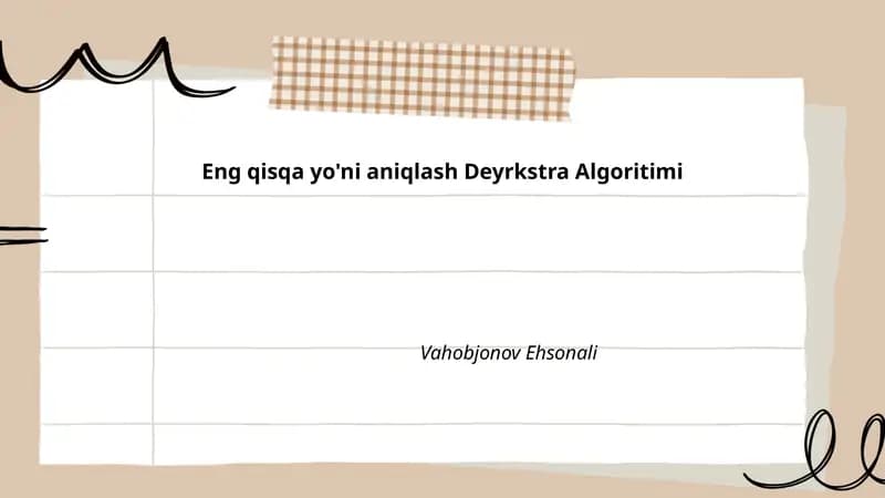 Deyrkstra Algoritimi