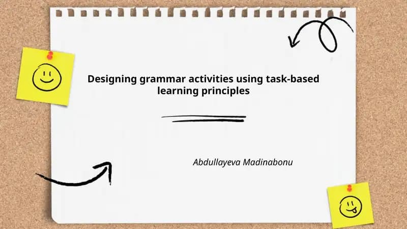 Designing grammar activities using task-based learning principles