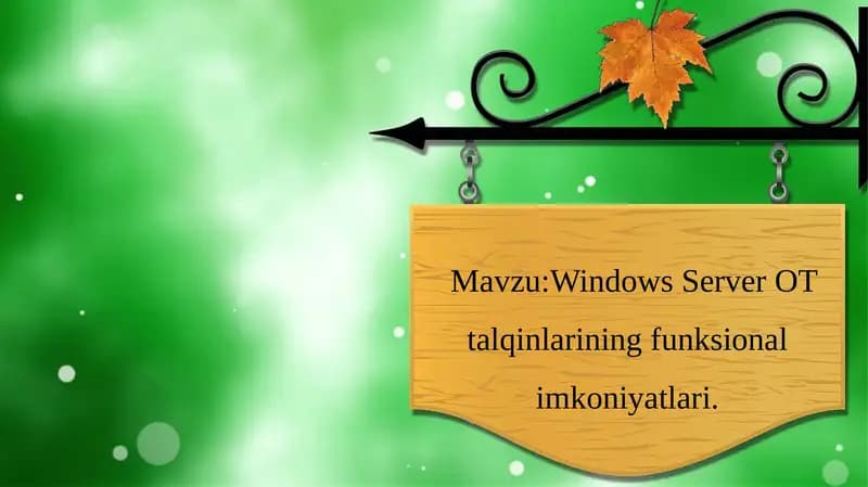 Windows Server OT talqinlarining funksional imkoniyatlari