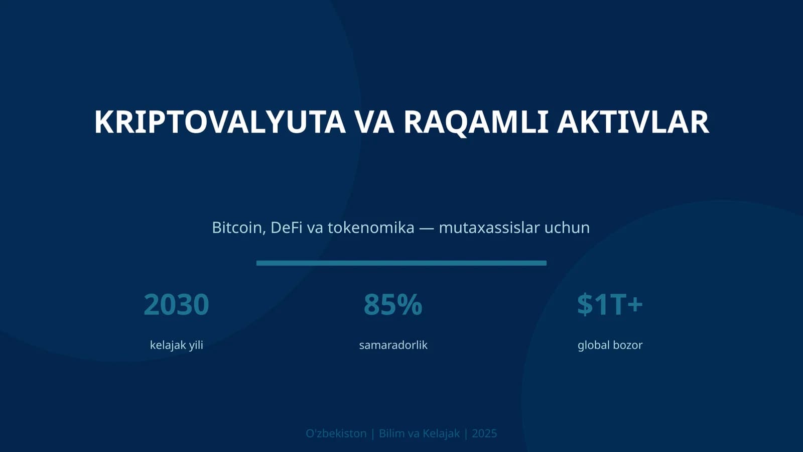 KRIPTOVALYUTA VA RAQAMLI AKTIVLAR