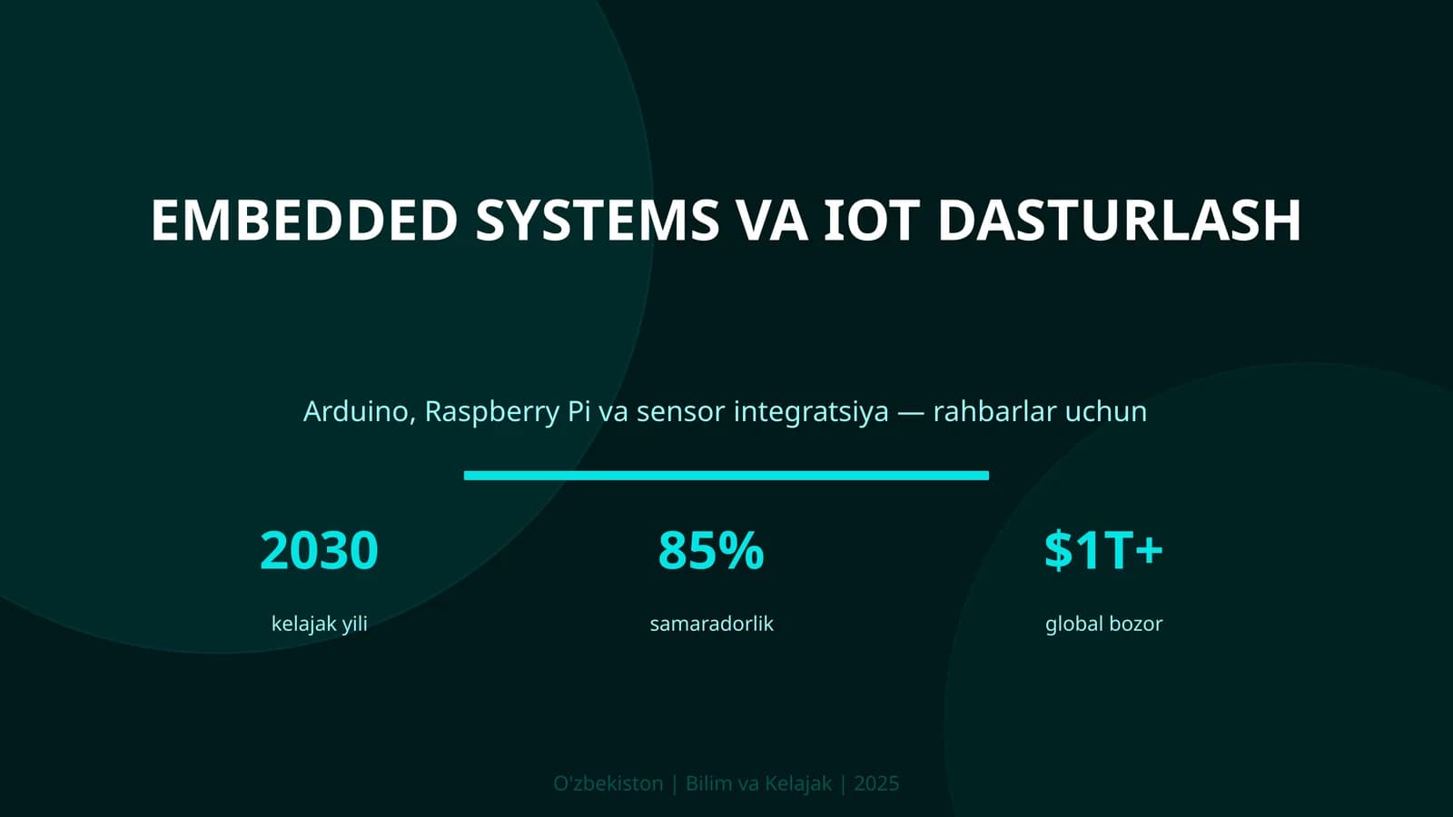 IOT DASTURLASH VA EMBEDDED SYSTEMS