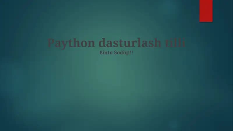 Piton dasturlash tilli