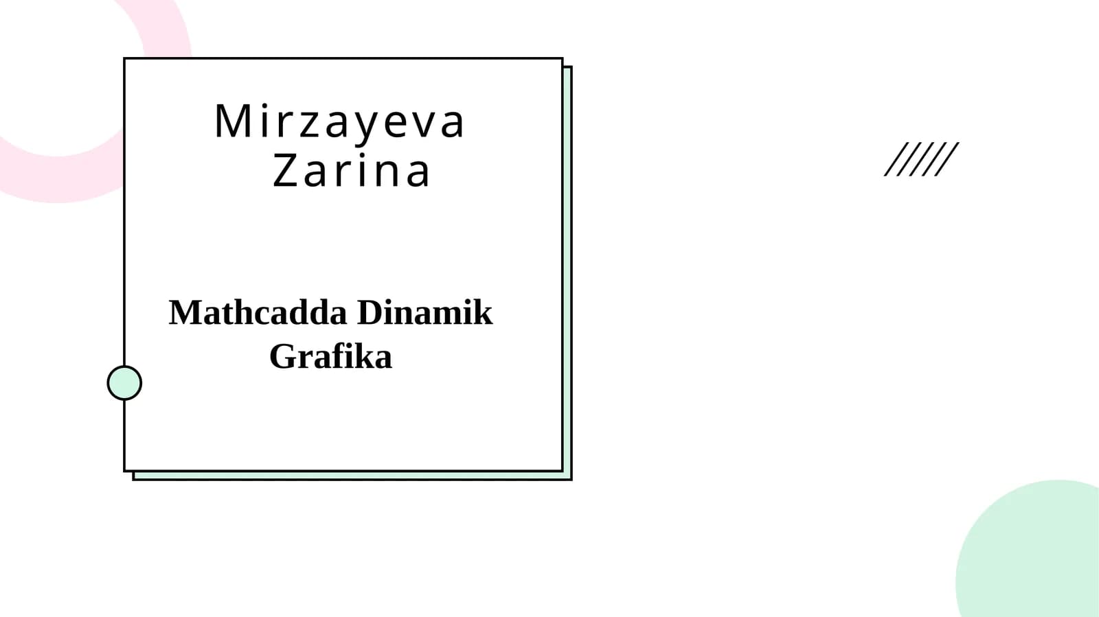 Mathcadda Dinamik Grafika