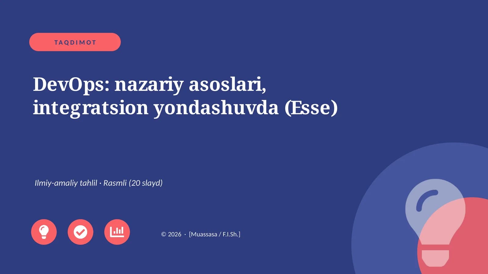 DevOps: nazariy asoslari, integratsion yondashuvda (Esse)