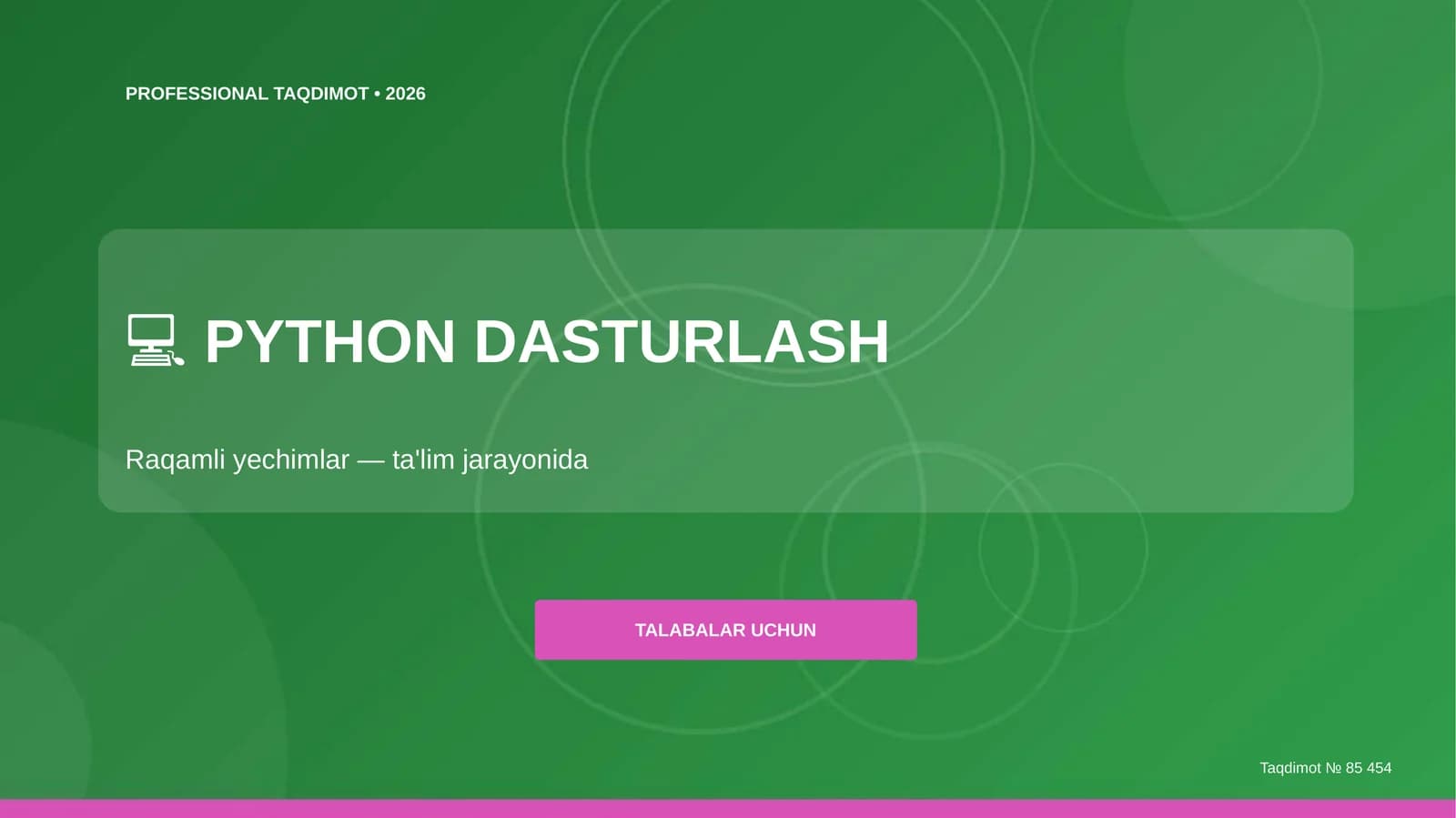 PYTHON DASTURLASH