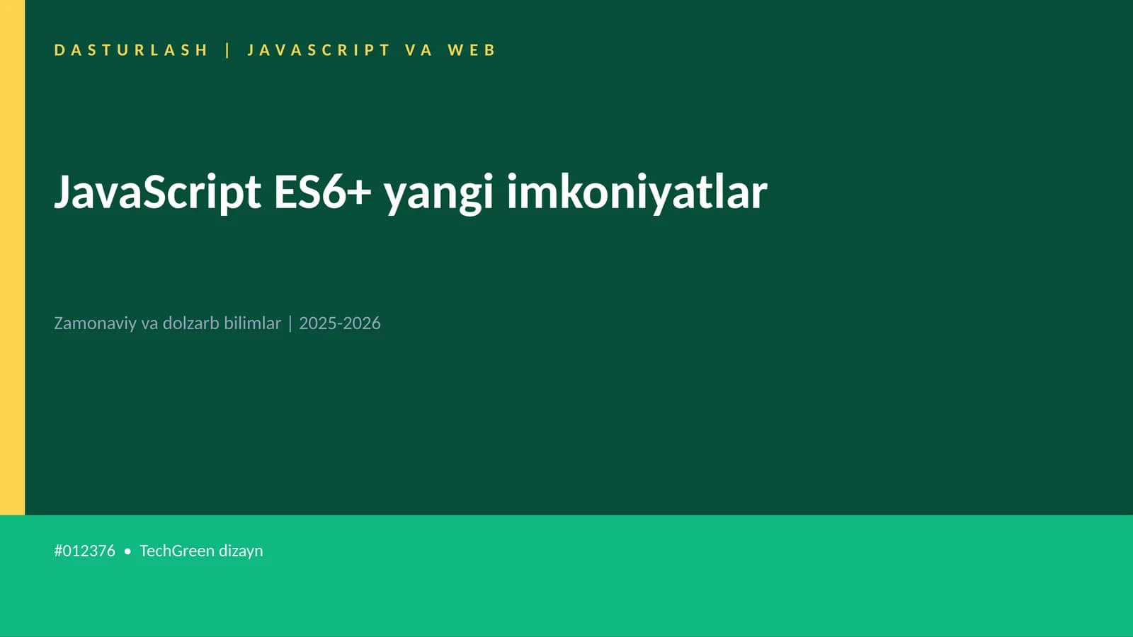 DASTURLASH | JAVASCRIPT VA WEB